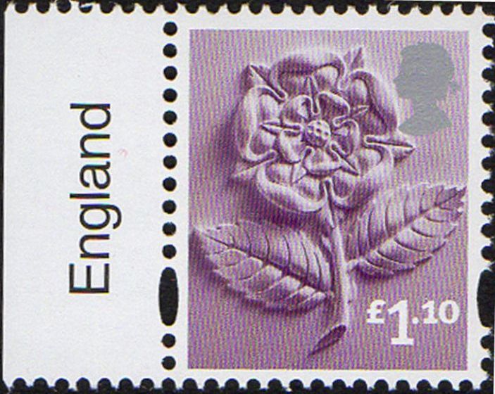 2011 GB - SGEN41 £1.10 Rose (C) Violet & Silver ENGLAND Imp MNH